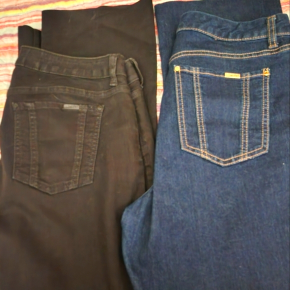 Jennifer Lopez boot cut stretch denim womens jeans size 16 2 pairs 1 black 1 blu - Picture 3 of 11